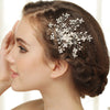 Elegant Ivory Crystal Pearl Flower Bridal Wedding Hair Comb - Bridal Wedding Hair Comb 8430