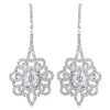 Rhodium Clear CZ Drop Bridal Wedding Earrings 8624