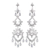Wonderful Silver Clear CZ Chandelier Bridal Wedding Earrings 8633