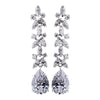 Fabulous Silver Clear CZ Bridal Wedding Earrings 8639