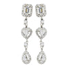 Antique Silver Clear Multi Cut CZ Bridal Wedding Earrings 8650