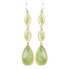 Gold Green Dangle Bridal Wedding Earrings 8840