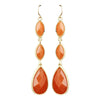 Gold Orange Dangle Bridal Wedding Earrings 8840