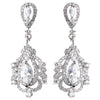 Rhodium Clear Marquise CZ Drop Bridal Wedding Earrings 9208