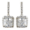 Silver Clear CZ Crystal Bridal Wedding Drop Bridal Wedding Earrings 9248