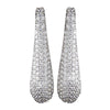 Solid 925 Sterling Silver Clear Rhinestone Long Pave Bridal Wedding Earrings 9264