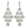 Glamorous Silver & Clear Chandelier Bridal Wedding Earrings E 939