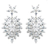 Rhodium Clear Marquise CZ Drop Bridal Wedding Earrings 94117