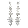 Rhodium Clear Marquise CZ Crystal Dangle Bridal Wedding Earrings E 9413