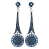 * Captivating Modern Blue Crystal Bridal Wedding Earrings E 942