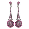 * Captivating Modern Pink Crystal Bridal Wedding Earrings E 942