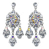 Celebrity Style Silver Clear AB Chandelier Bridal Wedding Earrings E 943