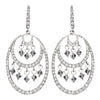 Stunning Silver Crystal Bridal Wedding Earrings Hoop E 944