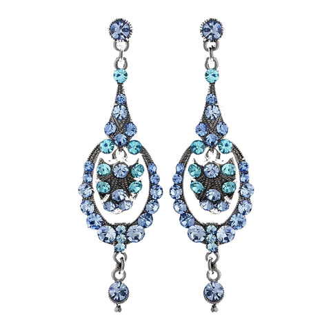 Light Blue Vintage Dangle Bridal Wedding Earrings E 947