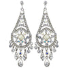 Rhodium AB & Clear Rhinestone Chandelier Bridal Wedding Earrings 957