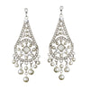 Vintage Chandelier Pearl Dangle Bridal Wedding Earrings 957