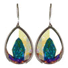 Silver AB Swarovski Crystal Element Teardrop Leverback Bridal Wedding Earrings 9602
