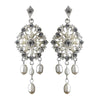 Silver Ivory Freshwater Pearl Chandelier Bridal Wedding Earrings 9684