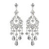 Swarovski Crystal & Rhinestone Chandelier Rhodium Bridal Wedding Earrings