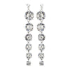 Rhodium Clear Long CZ Crystal Dangle Bridal Wedding Earrings