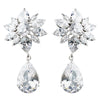 Rhodium Clear Teardrop CZ Drop Bridal Wedding Earrings 9738