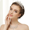 Gorgeous Silver Clear Crystal & Ivory Freshwater Pearl Statement Bridal Wedding Necklace & Earring Set 9783