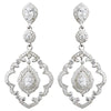 Rhodium Clear CZ Teardrop Dangle Bridal Wedding Earrings 9806