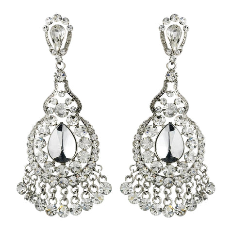 Clear Crystal Bridal Wedding Chandelier Bridal Wedding Earrings E 989