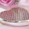 Pink Crystal Glitter Compact Heart Mirror 83621