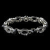 Beautiful Silver Stretch Bridal Wedding Bracelet with Black Crystals 10416