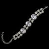 Silver Clear Oval CZ Crystal & Rhinestone Bridal Wedding Clasp Bridal Wedding Bracelet 10588
