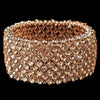 Rose Gold Stretch Rhinestone Bridal Wedding Bracelet 1330