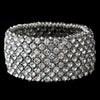 Silver Clear Rhinestone Stretch Bridal Wedding Bracelet