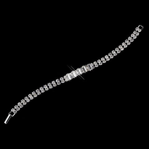 Silver Clear Bridal Wedding Bracelet 17105