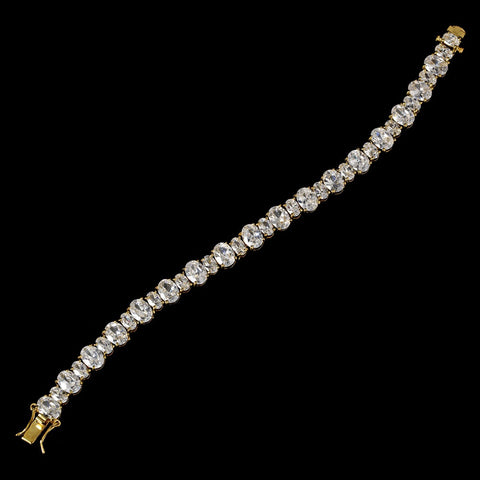 Bridal Wedding Bracelet 2244 Gold Cubic Zirconia