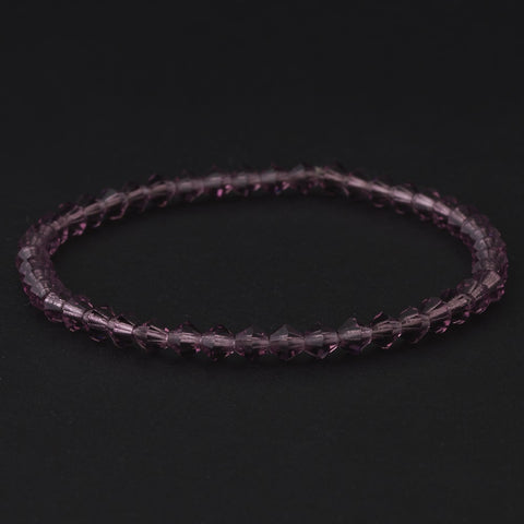 * Amethyst Crystal Stretch Bridal Wedding Bracelet 235