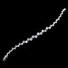 Antique Silver Clear Cubic Zirconia Bridal Wedding Bracelet 2459