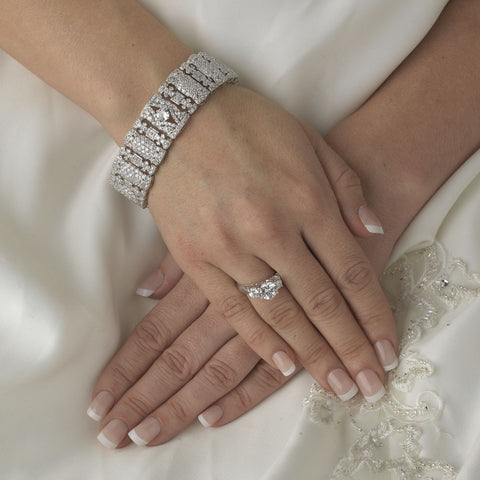 Bridal Wedding Bracelet 2525 Silver Clear