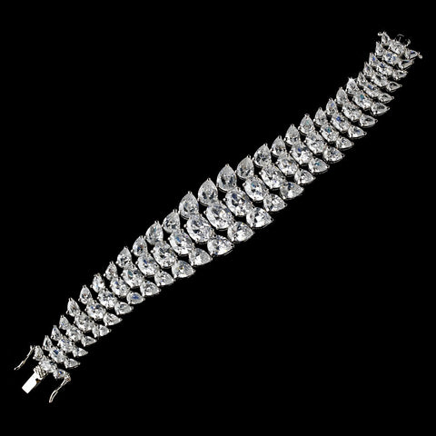 Bridal Wedding Bracelet 2669 Silver Clear C.Z.