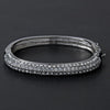 Classy Silver Clear Rhinestone Bangle Bridal Wedding Bracelet 3107