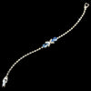 Rhinestone Tennis Bridal Wedding Bracelet in Silver Plating with Center Accent Embellishment B 342