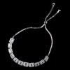 Rhodium Clear Emerald Cubic Zirconias Tassel Bridal Wedding Bracelet 3911