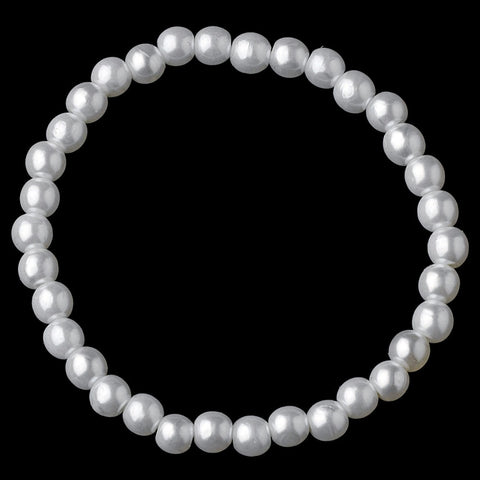 Child's Pearl Stretch Bridal Wedding Bracelet 400