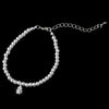 Child's Silver White Bridal Wedding Bracelet B-401