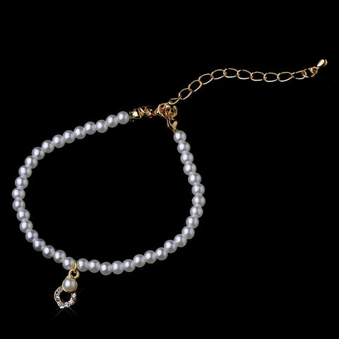 Child's Gold Ivory Bridal Wedding Bracelet B-404