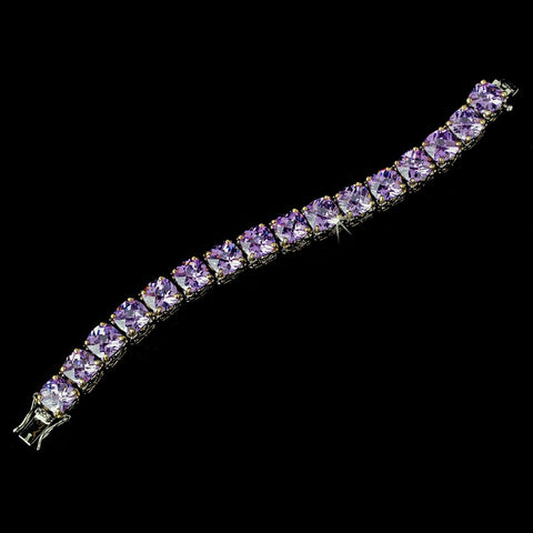 Glittering Lilac Cubic Zirconia Crystal Bridal Wedding Bracelet 4115