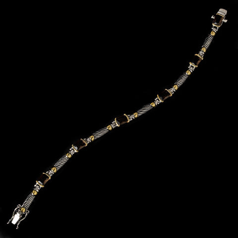 B-4116 Designer Inspired Brown Bridal Wedding Bracelet