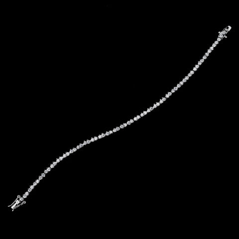 Silver Clear Bridal Wedding Bracelet 5823