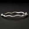 Silver CZ Bangle Bridal Wedding Bracelet 5837