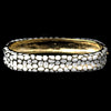 Gold with White Enamel Bangle Fashion Bridal Wedding Bracelet 6108